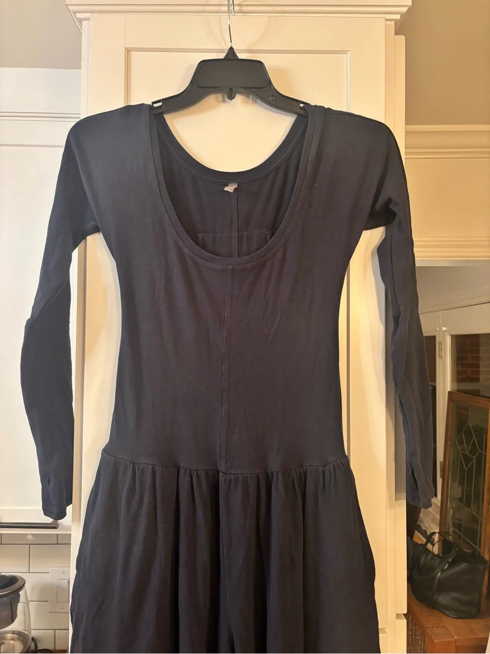 FP Movement hot shot wide-leg long sleeve onesie jumpsuit midnight navy blue